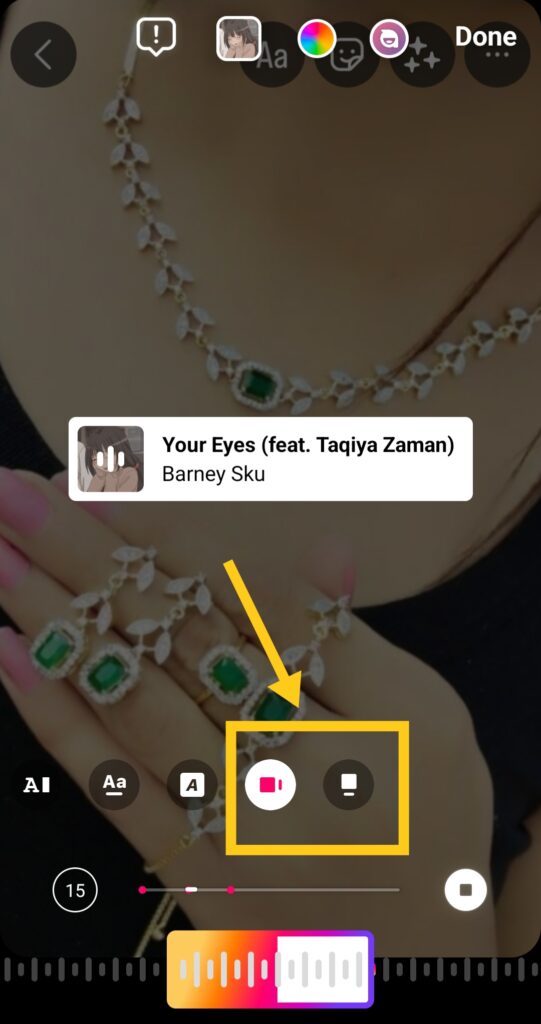 Add music icon to Instagram story