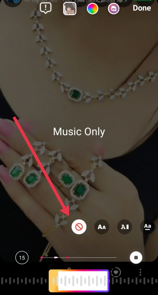 Remove music icon from Instagram story