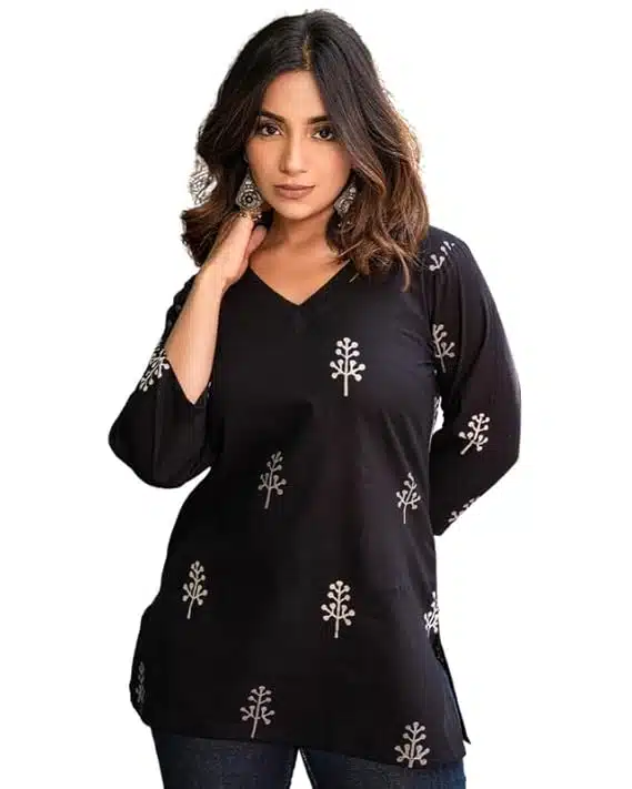 Decent Floral Printed ethnic Rayon Kurta for Women