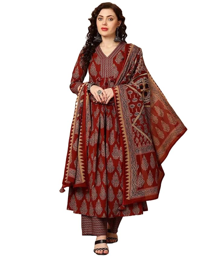 Women Printed Kurta and Pant Set with Dupatta